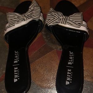 White House black market sandal heel with bow!
